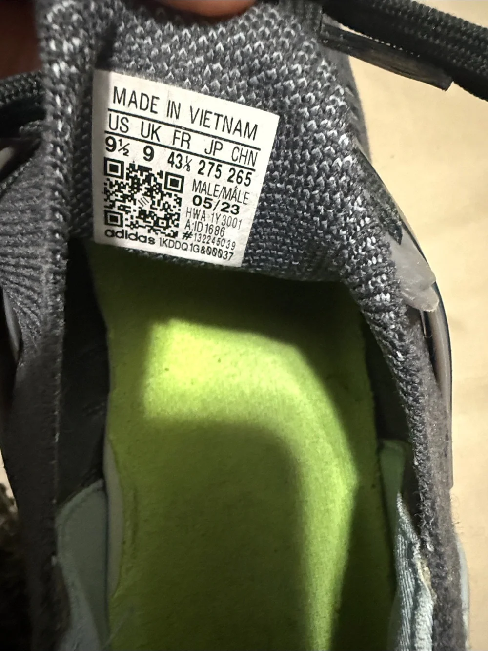 adidas Men's Grey and Neon Green Ultra 4dfwd
